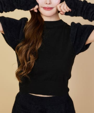 NICE CLAUP / OLIVE des OLIVE OUTLET(ナイスクラップ  / オリーブ デ オリーブ アウトレット) 【one after another】アームウォーマー付きニット