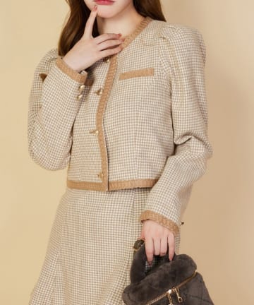 NICE CLAUP / OLIVE des OLIVE OUTLET(ナイスクラップ  / オリーブ デ オリーブ アウトレット) 【one after another】ツイードジャケット