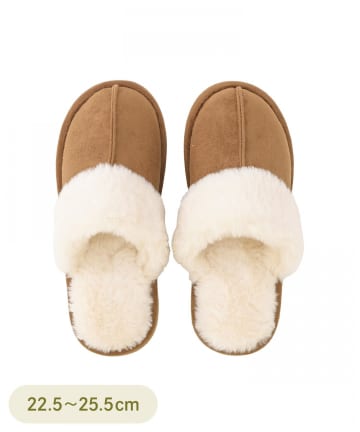 3COINS(スリーコインズ) ムートン風スリッパ