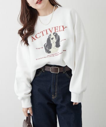 NICE CLAUP / OLIVE des OLIVE OUTLET(ナイスクラップ  / オリーブ デ オリーブ アウトレット) 【RMAF】わんこ相良刺繍スウェット