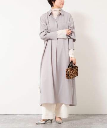 NOLLEY'S(ノーリーズ) ウォッシャブルツイルロングシャツワンピース