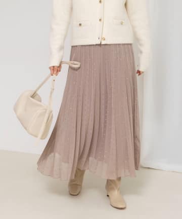 NOLLEY'S(ノーリーズ) ウォッシャブルラメカットドビープリーツスカート