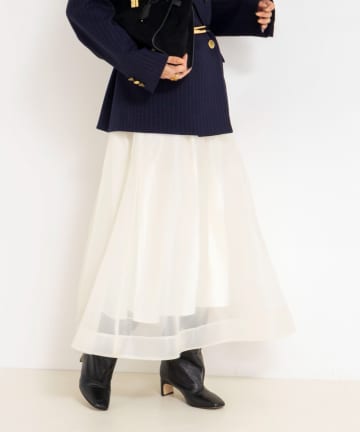 NOLLEY'S(ノーリーズ) ウォッシャブルオーガンジーフレアスカート