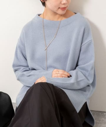 NOLLEY'S(ノーリーズ) ウールナイロンロング丈プルオーバー