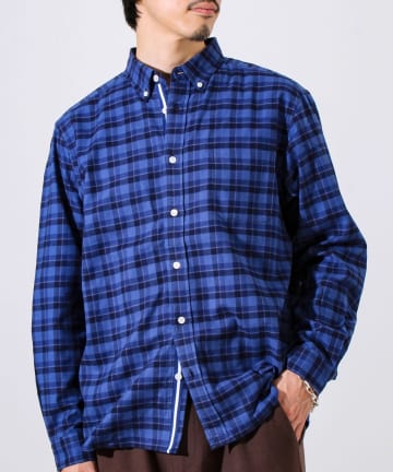 FREDY & GLOSTER(フレディ アンド グロスター) 【ビジカジ対応】ニットテープ ボタンダウンネルシャツ