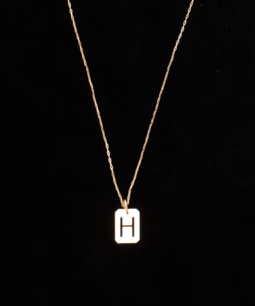 NOLLEY'S(ノーリーズ) 【grace grace/グラスグラス】10Kイニシャルプレートネックレス-H