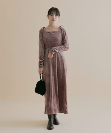 mystic(ミスティック) 《パルクロ限定》【数量限定】[森川企画]花柄ベロアワンピース