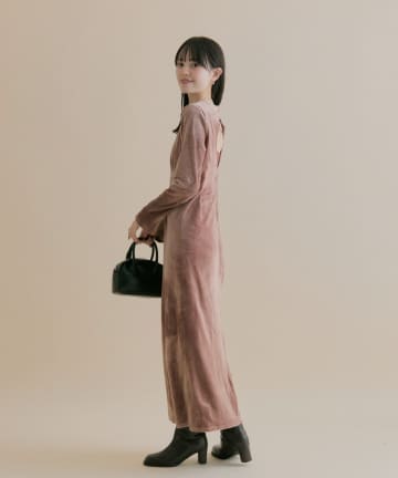 mystic(ミスティック) 11/1(sat)12:00予約START！【数量限定】[森川企画]バックオープンベロアワンピース