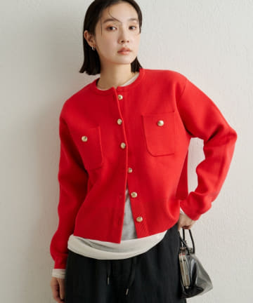 Omekashi(オメカシ) 【7色展開】スウェットライクボタンカーディガン