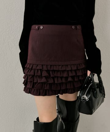 mline(エムライン) [mline]ストライプフリルミニスカ