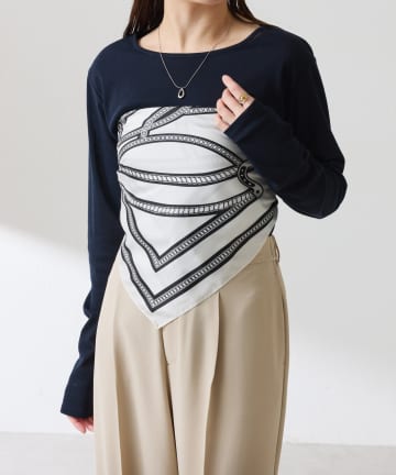 COLLAGE GALLARDAGALANTE(コラージュ ガリャルダガランテ) 【PAPILLONNER/パピヨネ】チェーン&ホースシュー柄スカーフ