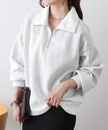 COLONY 2139(コロニー トゥーワンスリーナイン) ラメモールハーフZIPプルオーバー