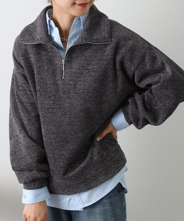 COLONY 2139(コロニー トゥーワンスリーナイン) ラメモールハーフZIPプルオーバー