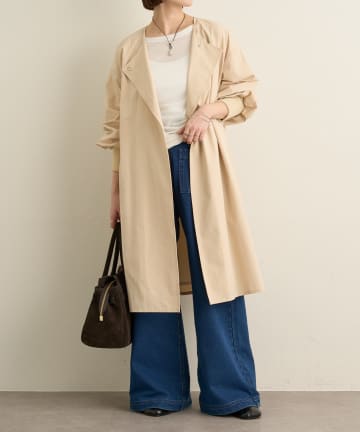 Omekashi(オメカシ) 袖リブライトトレンチコート