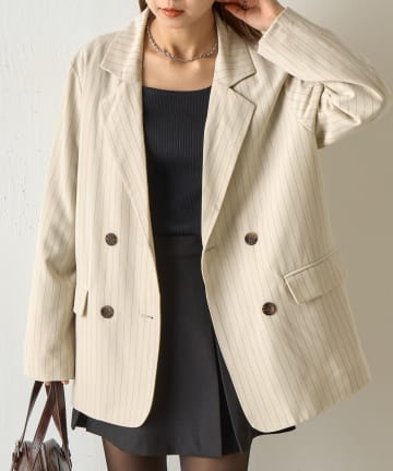 COLONY 2139(コロニー トゥーワンスリーナイン) 【セットアップ対応】ストライプダブルテーラードジャケット