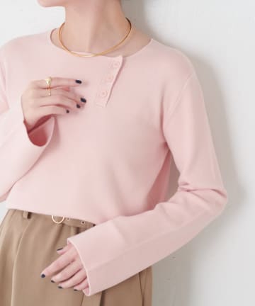 COLLAGE GALLARDAGALANTE(コラージュ ガリャルダガランテ) 【滑らかな肌触り】ボタンニット