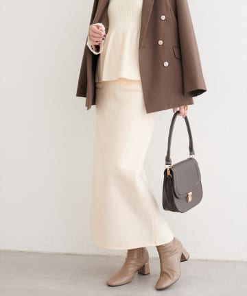 natural couture(ナチュラルクチュール) ウールライクストレッチスカート