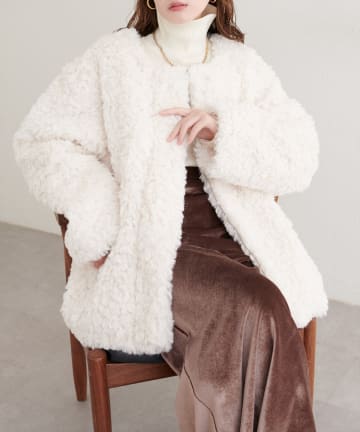 natural couture(ナチュラルクチュール) アソートボアＷミドルコート