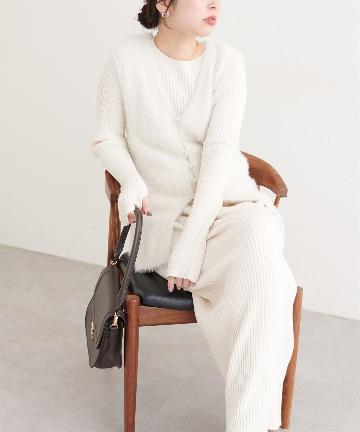 natural couture(ナチュラルクチュール) 〈osono〉ラメフェザーニットベスト×リブワンピース