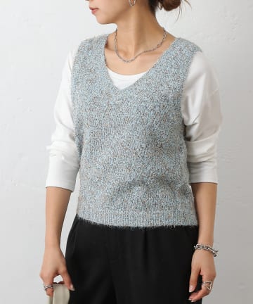 COLONY 2139(コロニー トゥーワンスリーナイン) ミックスヤーンニットベスト