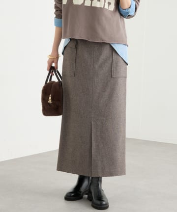 RIVE DROITE(リヴドロワ) 【上品な装いに】エコツイードポケットスカート