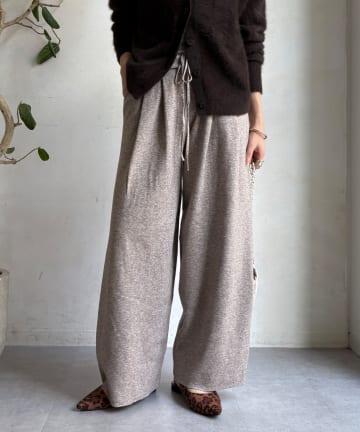 ダブルウエストニットパンツ