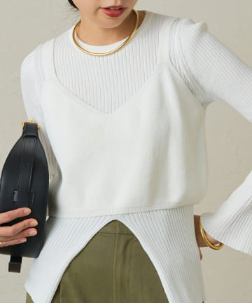 OUTLET(アウトレット) 【Loungedress】ニットビスチェ