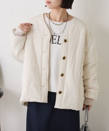 Jena　espace merveilleux(ジェナ　エスパスメルヴェイユ) 【軽量/小顔効果◎】キルティングラインジャケット