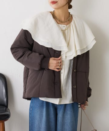 Jena　espace merveilleux(ジェナ　エスパスメルヴェイユ) 【軽量/小顔効果◎】キルティングラインジャケット