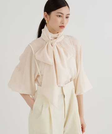 Whim Gazette(ウィム ガゼット) シフォンボウタイブラウス