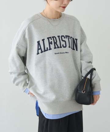 PUAL CE CIN(ピュアルセシン) ロゴプリント裏起毛スウェットプルオーバー