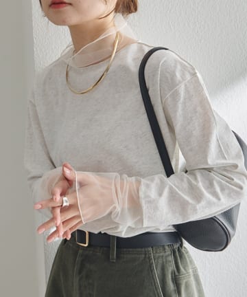 PUAL CE CIN(ピュアルセシン) 【リバイバル】チュールドッキングレイヤードカットソー