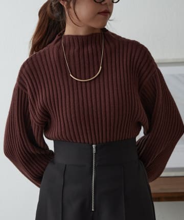 NICE CLAUP / OLIVE des OLIVE OUTLET(ナイスクラップ  / オリーブ デ オリーブ アウトレット) 【RMAF】ボトルネックリブニット