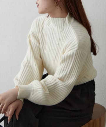 NICE CLAUP / OLIVE des OLIVE OUTLET(ナイスクラップ  / オリーブ デ オリーブ アウトレット) 【RMAF】ボトルネックリブニット