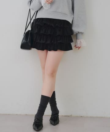 NICE CLAUP / OLIVE des OLIVE OUTLET(ナイスクラップ  / オリーブ デ オリーブ アウトレット) 【RMAF】レースフリルミニスカート