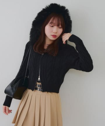 NICE CLAUP / OLIVE des OLIVE OUTLET(ナイスクラップ  / オリーブ デ オリーブ アウトレット) 【RMAF】ケーブルファーパーカー