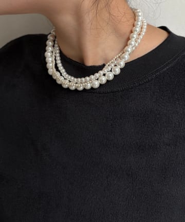 DOUDOU(ドゥドゥ) マグネット3連パールネックレス