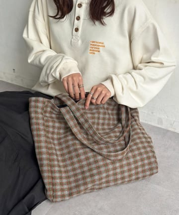 CPCM(シーピーシーエム) 起毛チェックトート