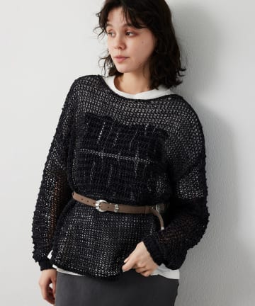 Whim Gazette(ウィム ガゼット) スエードライクローゲージニット