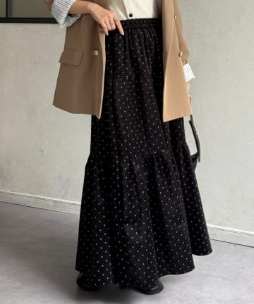 Thevon.(ゼヴォン) ドットベロアティアードスカート