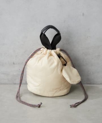 BIRTHDAY BAR(バースデイバー) ナイロンキルト2WAY巾着バッグ　ミニポーチ付き