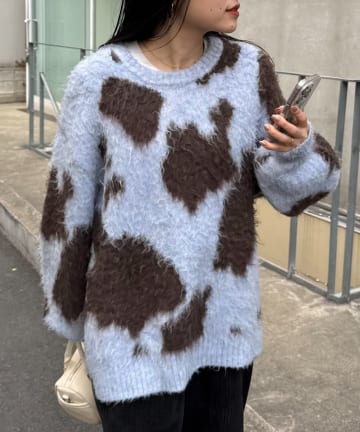 CIAOPANIC TYPY(チャオパニックティピー) 【主役級】ニュアンス柄シャギーニット