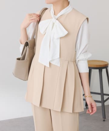 COLLAGE GALLARDAGALANTE(コラージュ ガリャルダガランテ) 【お尻周りカバー】ツイルプリーツジレ/セットアップ/セレモニー