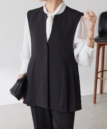 COLLAGE GALLARDAGALANTE(コラージュ ガリャルダガランテ) 【お尻周りカバー】ツイルプリーツジレ/セットアップ/セレモ二ー