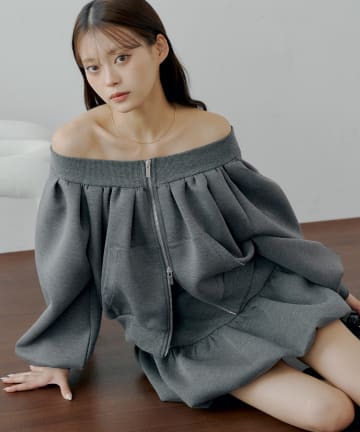 OUTLET(アウトレット) 【Chico】2WAYオフショルWジップスウェット