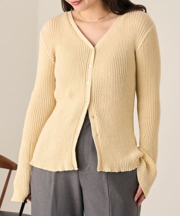 OUTLET(アウトレット) 【Kastane】B シアーリブカーディガン