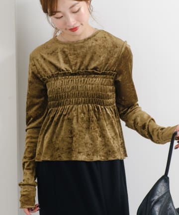 OUTLET(アウトレット) 【Kastane】B ベロアシャーリングトップス