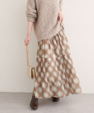 NICE CLAUP / OLIVE des OLIVE OUTLET(ナイスクラップ  / オリーブ デ オリーブ アウトレット) 【natural couture】プリーツ切換スカート