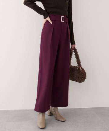 NICE CLAUP / OLIVE des OLIVE OUTLET(ナイスクラップ  / オリーブ デ オリーブ アウトレット) 【EVERY VERY NICECLAUP】バックルベルト付きタックパンツ