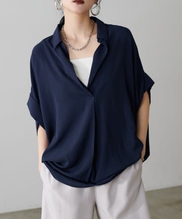 NICE CLAUP / OLIVE des OLIVE OUTLET(ナイスクラップ  / オリーブ デ オリーブ アウトレット) 【LARUTA】ドルマンスキッパーシャツ